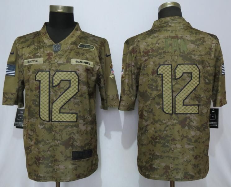 Men Seattle Seahawks #12 Fan Nike Camo Salute to Service Limited NFL Jerseys->cincinnati bengals->NFL Jersey
